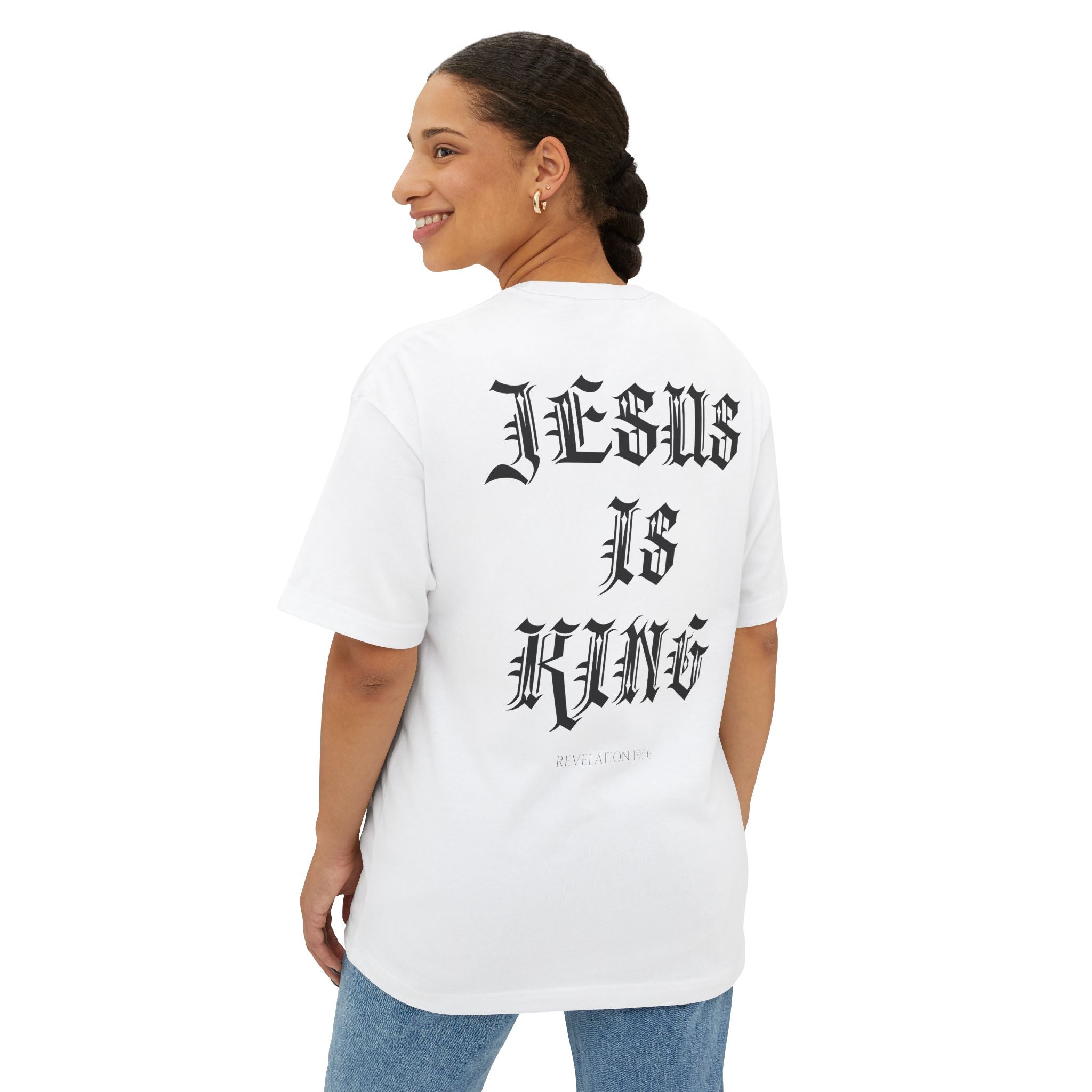 Jesus Is King Oversized Tee — Christian Boxy T‑Shirt