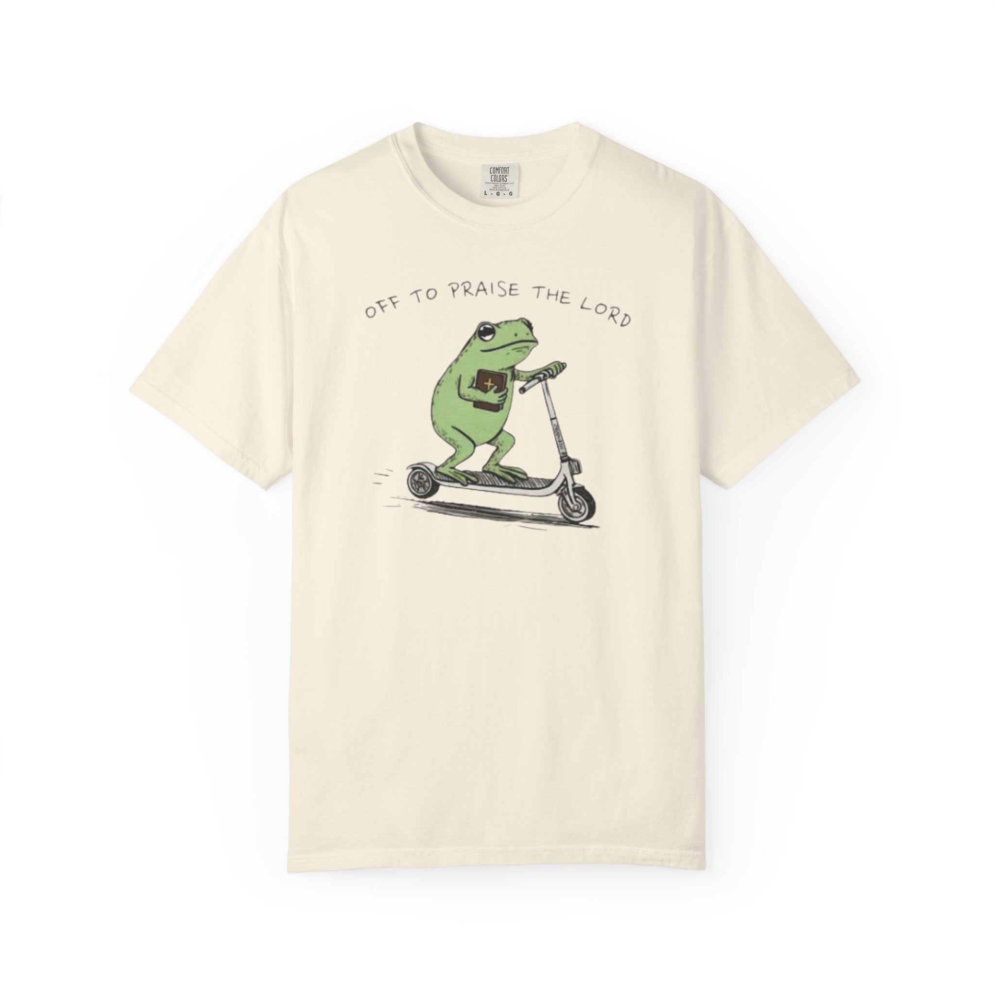 "off to praise the Lord" Frog - Garment-Dyed T-shirt