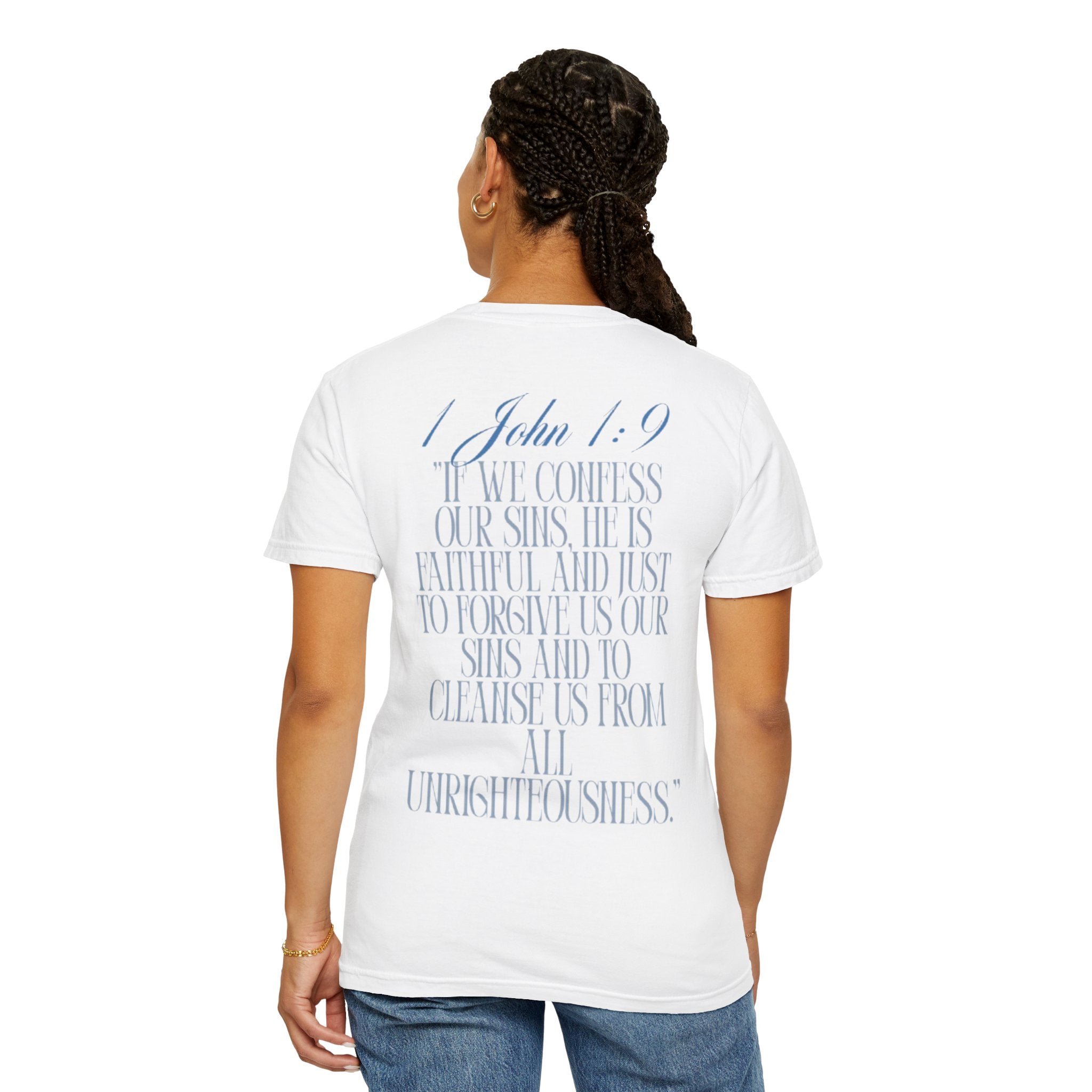 T-Shirt — 1 John 1:9 Scripture Tee (We Confess Our Sins)