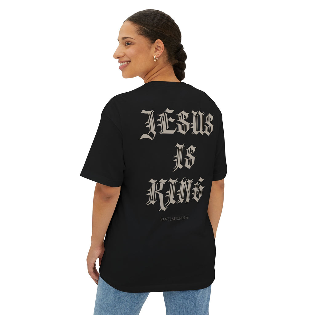Jesus Is King Oversized Tee — Christian Boxy T‑Shirt