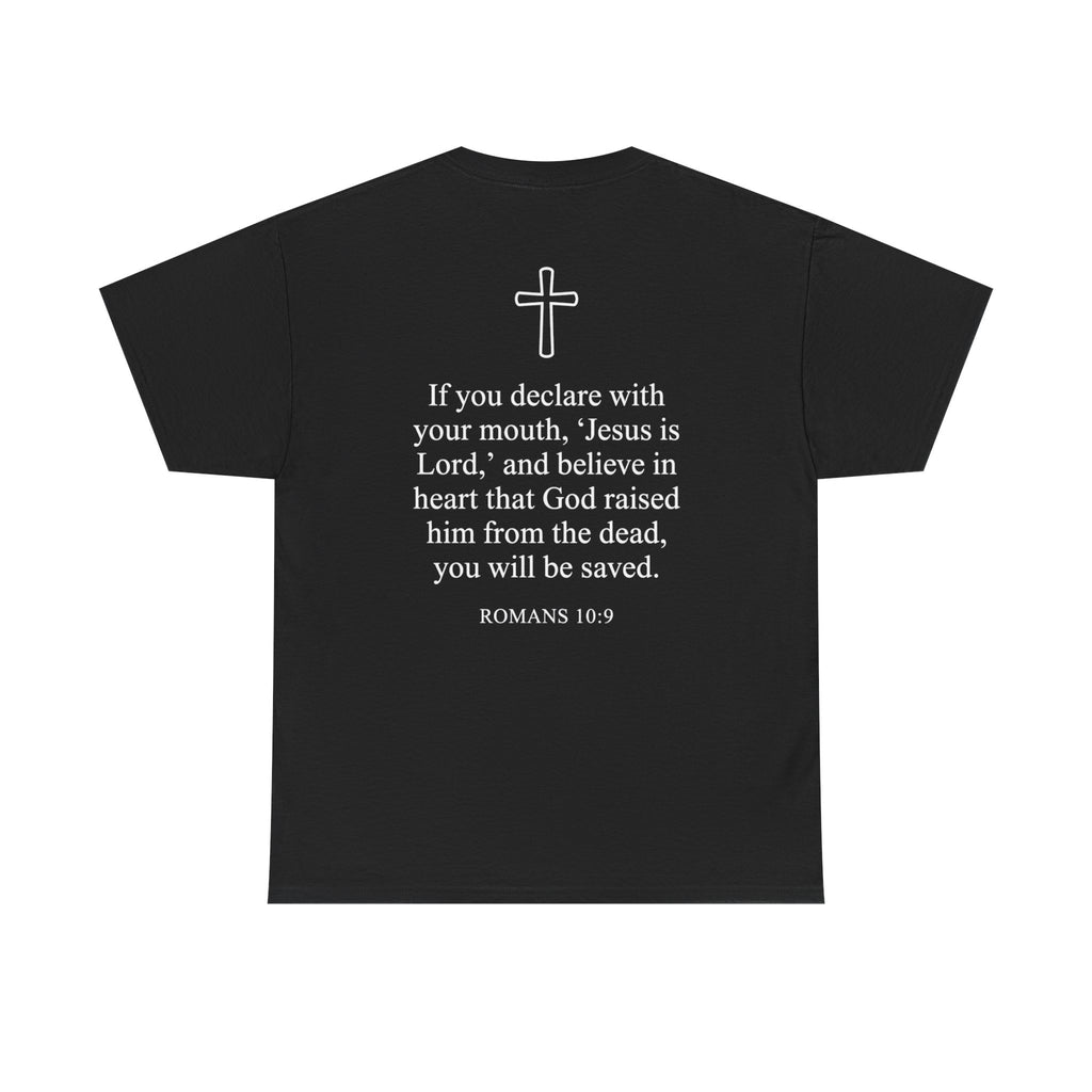 Christian T-Shirt — "Jesus Saves" Front & "Saved" Back