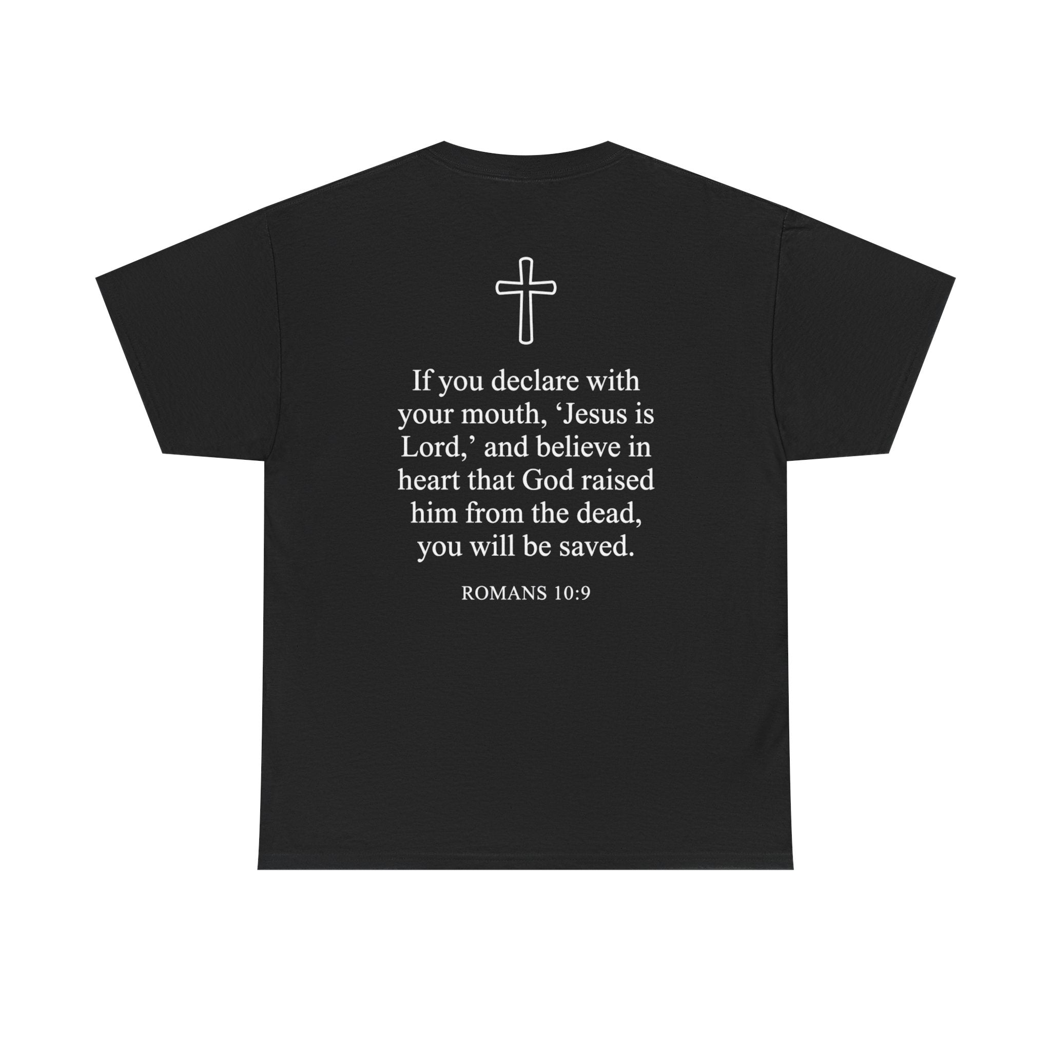 Christian T-Shirt — "Jesus Saves" Front & "Saved" Back