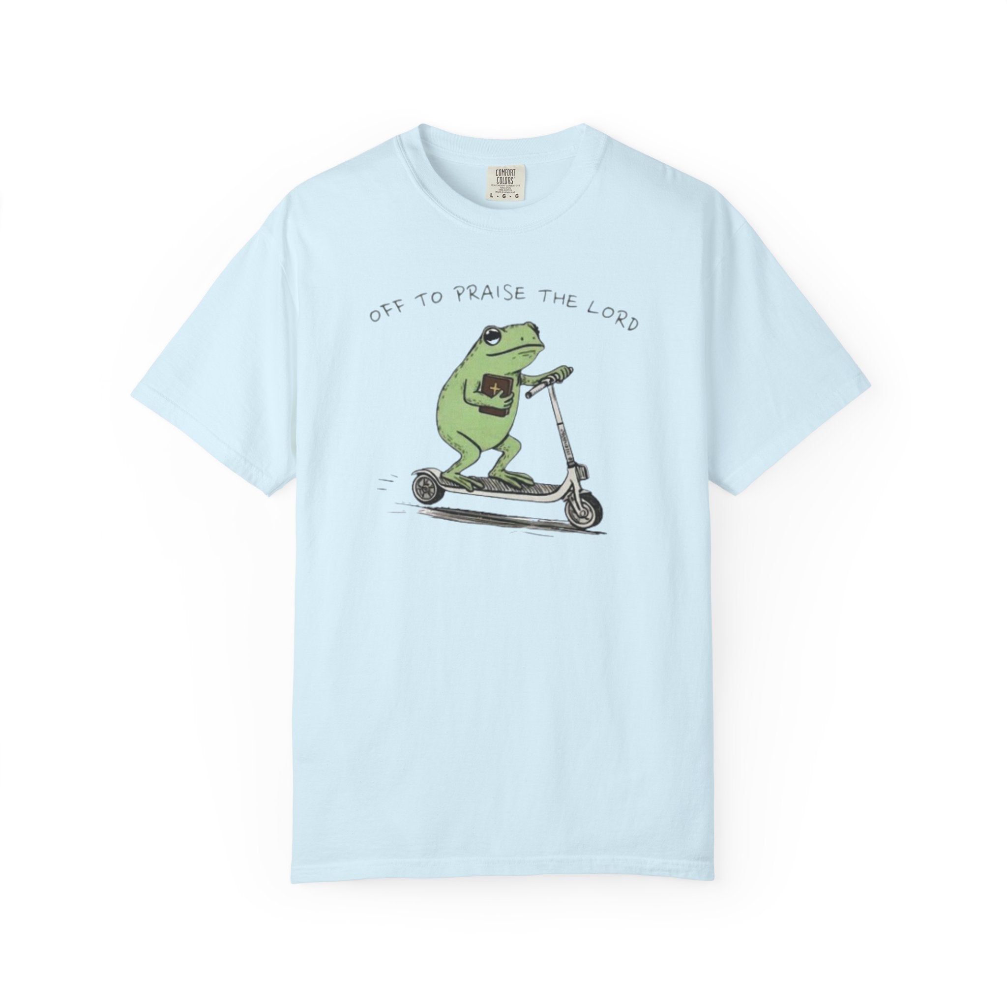 "off to praise the Lord" Frog - Garment-Dyed T-shirt